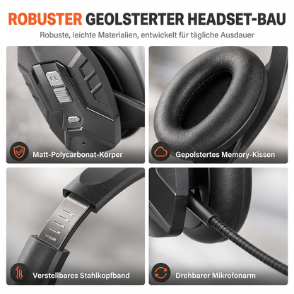 🔥 ENC Geräuschunterdrückung Bluetooth Headset 🎧 Drahtlos mit automatischer Kopplung | Ideal für Callcenter-Mitarbeiter, Kundenservice & Lkw-Fahrer