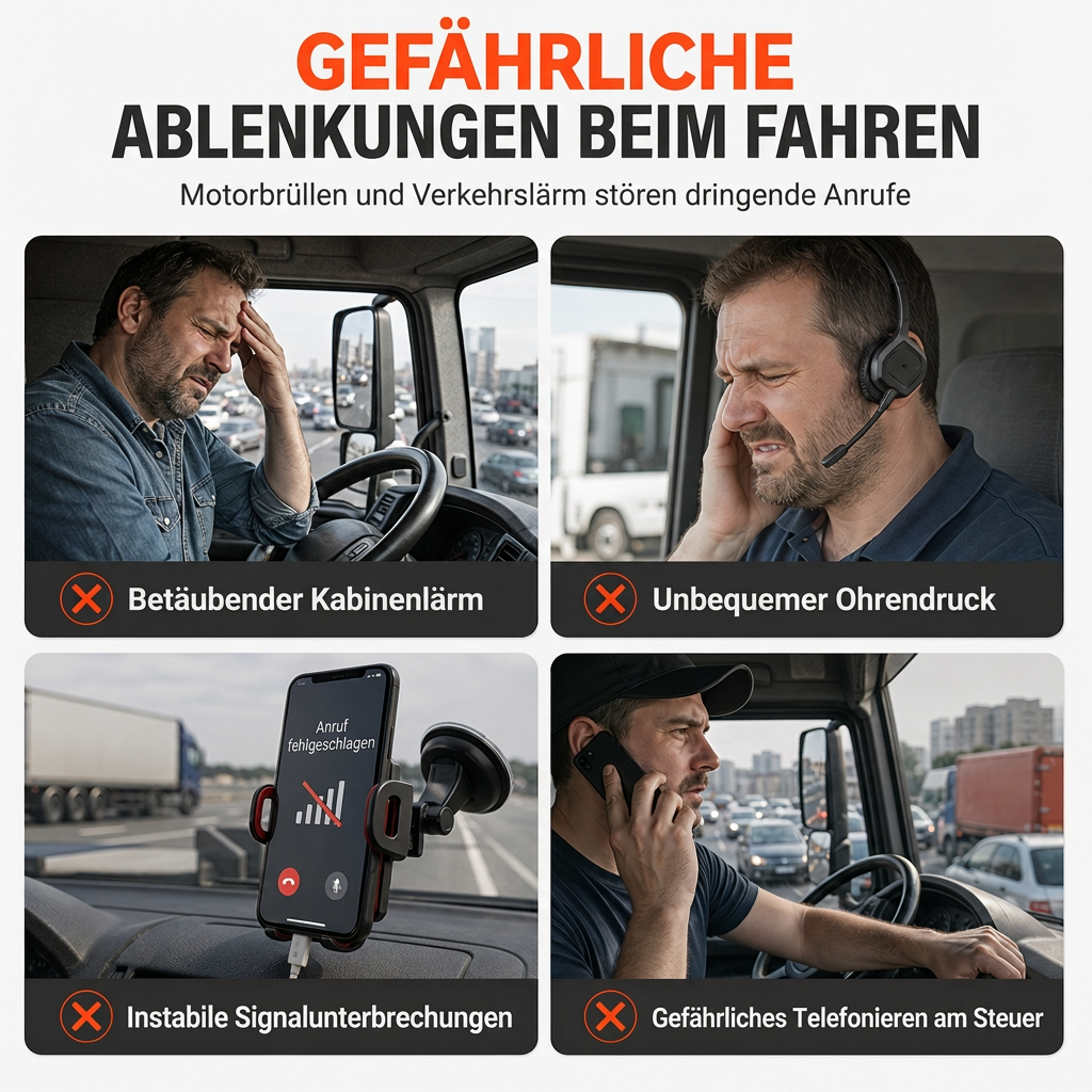 🔥 ENC Geräuschunterdrückung Bluetooth Headset 🎧 Drahtlos mit automatischer Kopplung | Ideal für Callcenter-Mitarbeiter, Kundenservice & Lkw-Fahrer
