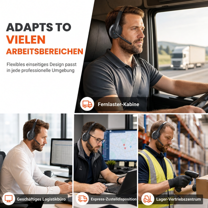 🔥 ENC Geräuschunterdrückung Bluetooth Headset 🎧 Drahtlos mit automatischer Kopplung | Ideal für Callcenter-Mitarbeiter, Kundenservice & Lkw-Fahrer