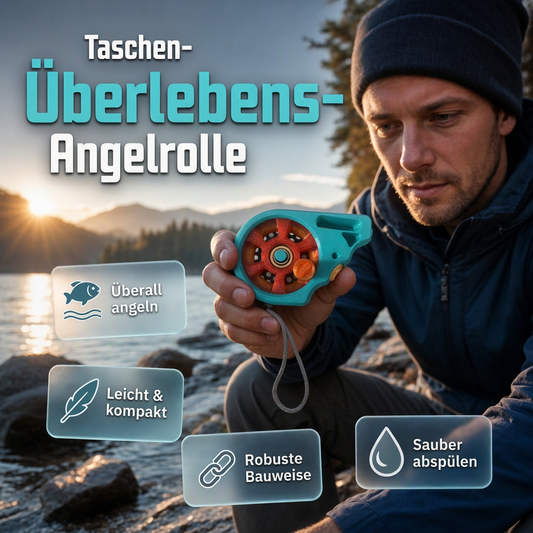 🔥 Kompaktes Taschen-Angelgerät 🎣 Stangenloses, tragbares Angelrollengerät für Angeltouren