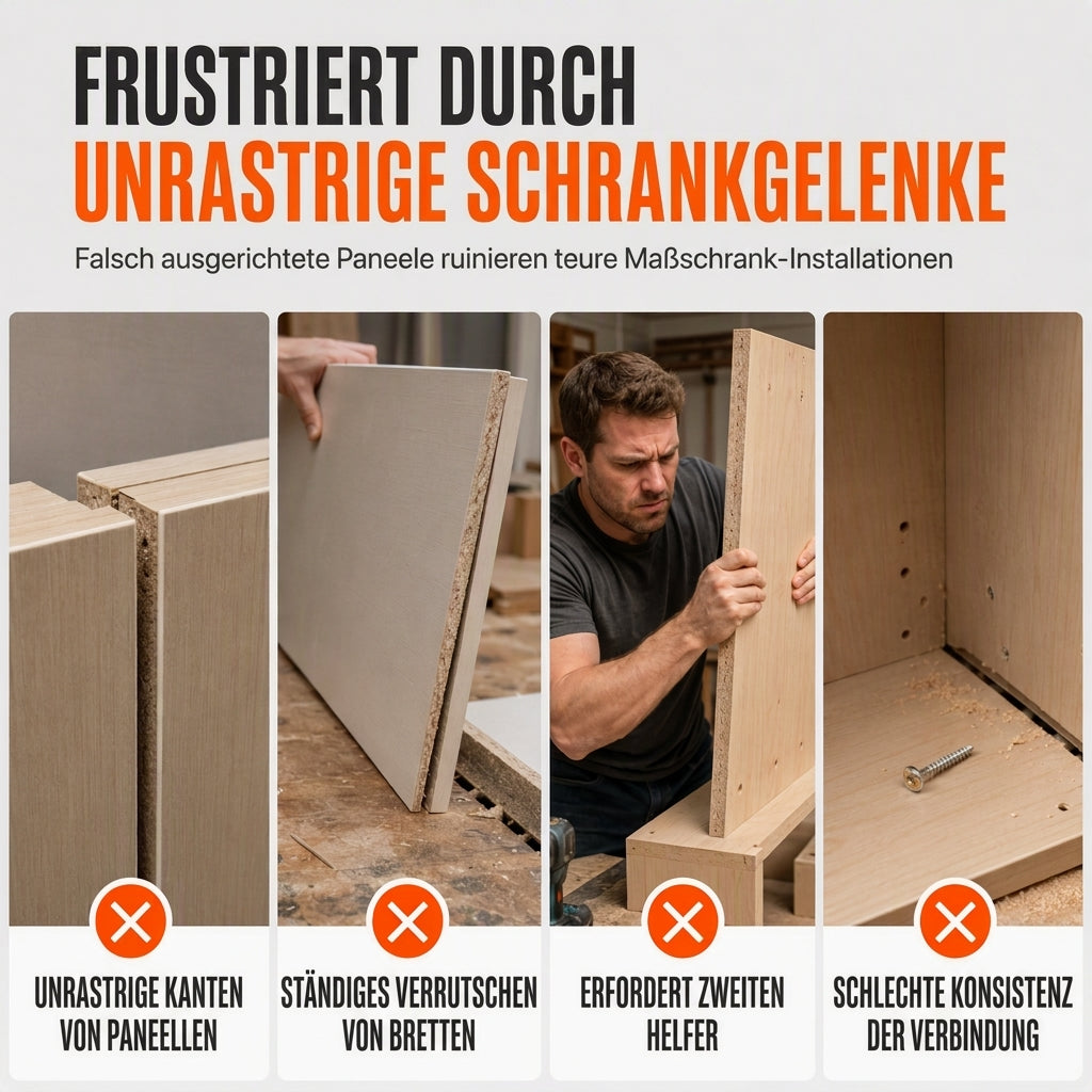 📢📢Kaufe 1, erhalte 1 gratis！！⏰Montagepositionierer für Seitenfüllplatten von Kleiderschränken und stufenförmige Positionierplatte für präzise Lochausrichtung