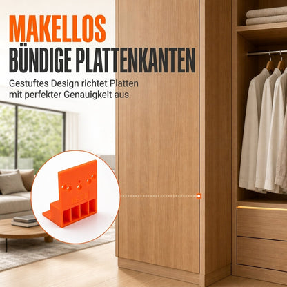 📢📢Kaufe 1, erhalte 1 gratis！！⏰Montagepositionierer für Seitenfüllplatten von Kleiderschränken und stufenförmige Positionierplatte für präzise Lochausrichtung