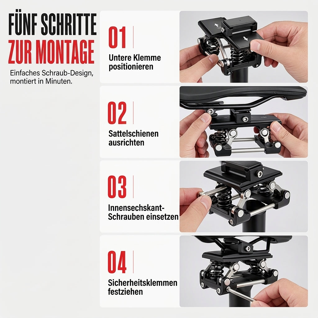 📢📢50% RABATT !!⏰Gefederte Sattelstütze für Fahrräder – Sanftes Fahrgefühl, Stoßdämpfung, robuste Bauweise 🛠️