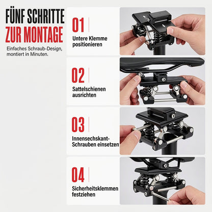📢📢50% RABATT !!⏰Gefederte Sattelstütze für Fahrräder – Sanftes Fahrgefühl, Stoßdämpfung, robuste Bauweise 🛠️