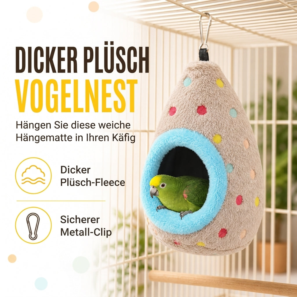 🥚 ZEITLICH BEGRENZT 50% RABATT! ⚡ Hängendes Vogelnest-Hängematte aus Baumwolle – Doppellagiges, warmes Höhlenbett aus Fleece für kleine Vögel ✨