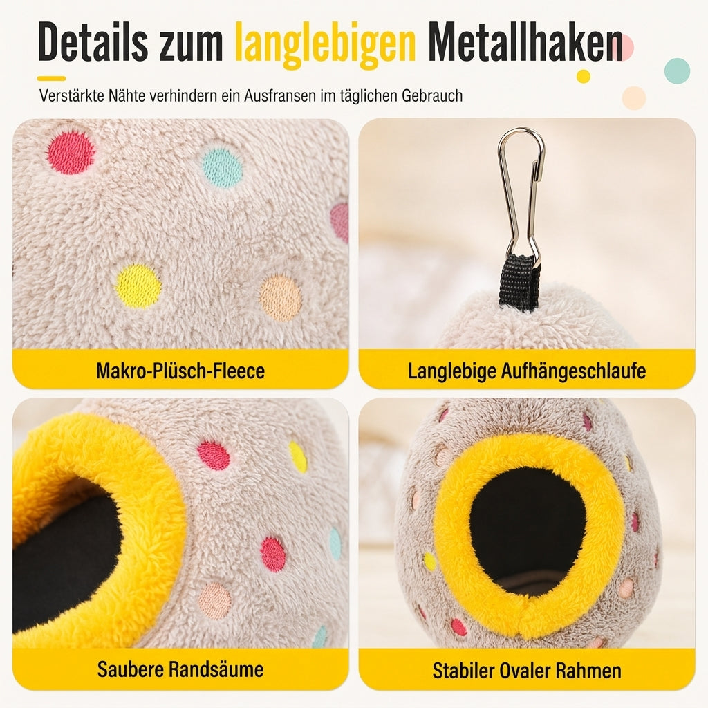 🥚 ZEITLICH BEGRENZT 50% RABATT! ⚡ Hängendes Vogelnest-Hängematte aus Baumwolle – Doppellagiges, warmes Höhlenbett aus Fleece für kleine Vögel ✨