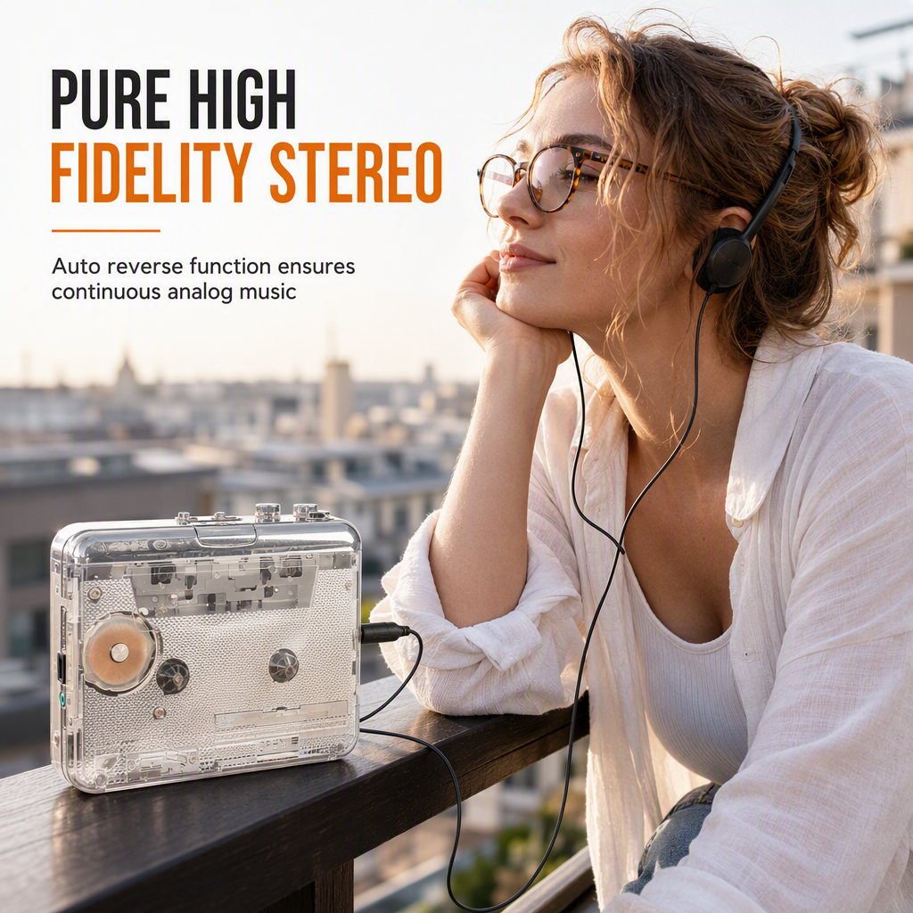 📼 JETZT 50 % RABATT! 🔄 Transparenter Kassettenspieler – Kassetten-zu-MP3-Konverter, Typ-C & Hi-Fi-Stereo – Nostalgie trifft auf moderne Technik 🎵