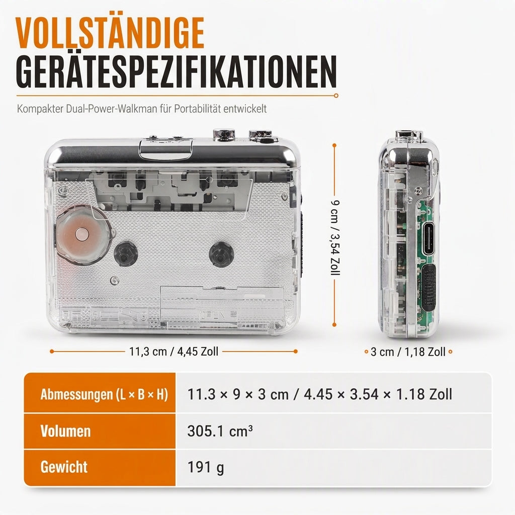 📼 JETZT 50 % RABATT! 🔄 Transparenter Kassettenspieler – Kassetten-zu-MP3-Konverter, Typ-C & Hi-Fi-Stereo – Nostalgie trifft auf moderne Technik 🎵
