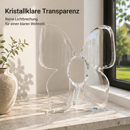 ✨🦋 Transparente Acrylvase mit Schmetterlingskunst-Motiv – Stilvolle Tischdeko