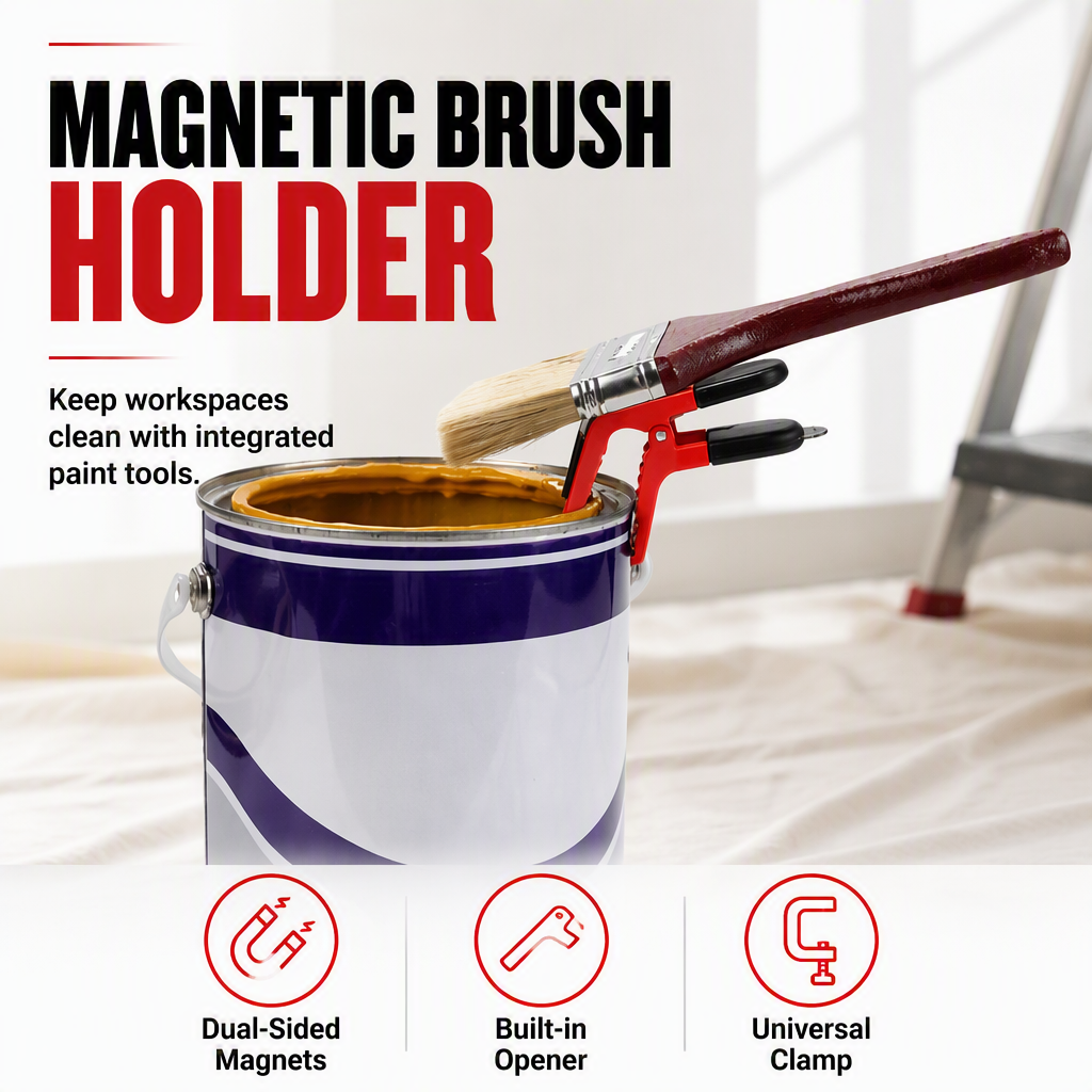 🧲 Magnetischer Malerpinsel-Clip mit beidseitiger Halterung & universeller Klemme – praktischer Farbpinselhalter aus Kunststoff 🖌️