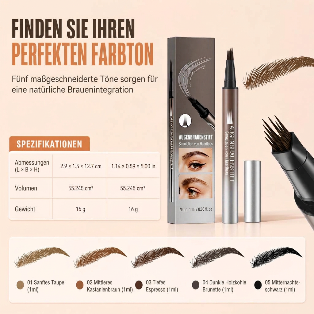 💫 Flüssiger Augenbrauenstift 🖌️ Feine Pinselspitze für präzises Augenbrauen-Makeup
