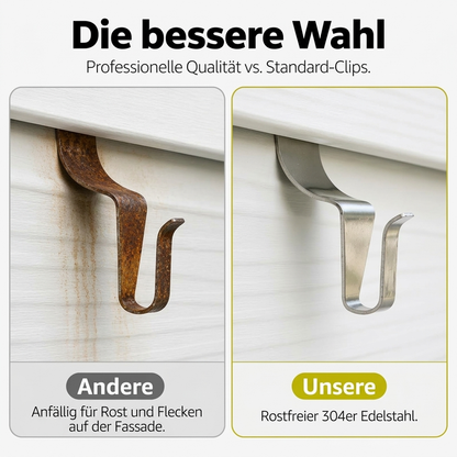 🧱 50 % RABATT! 🏠 Robuste Hakenhalterungen aus Edelstahl 304 für Vinylverkleidungen – bohrfreie Montage für Dekorationen im Außenbereich 🔩