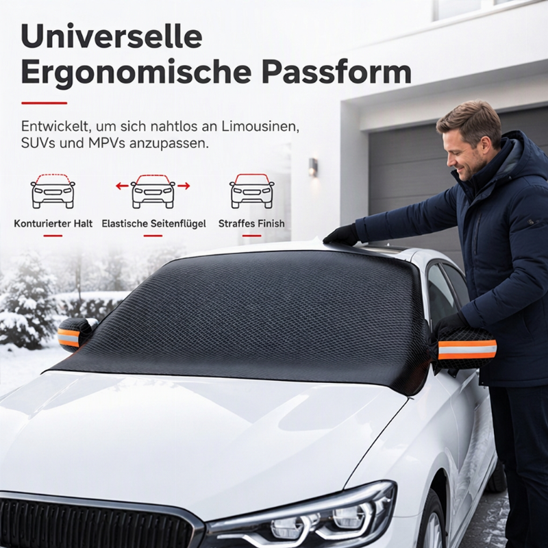 📢📢50% RABATT !!⏰Magnetische Auto-Frontscheibenabdeckung, verdickt, wasserdicht – Sonnenschutz und Schneeschutz mit reflektierenden Streifen