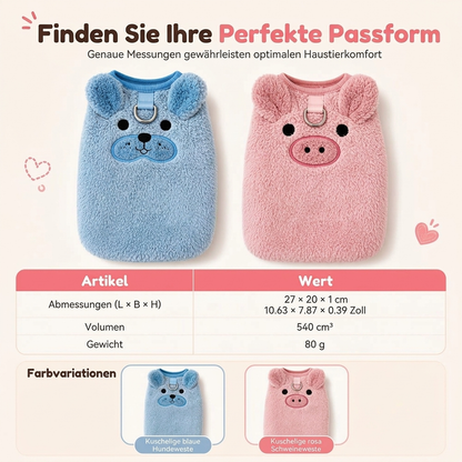 🐾50 % Rabatt🧵Fleece‑gefütterte Haustierweste, süße Cartoon‑Stickerei für Hunde und Katzen🐕