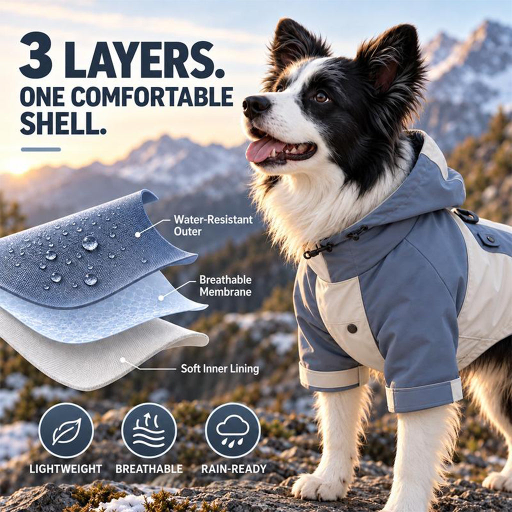 ⏳Zeitlich begrenztes Angebot⏳ 🐕 Wasserdichter Regenmantel für Hunde im Colorblocking-Design – für draußen, mit schmutzabweisenden Beinschonern