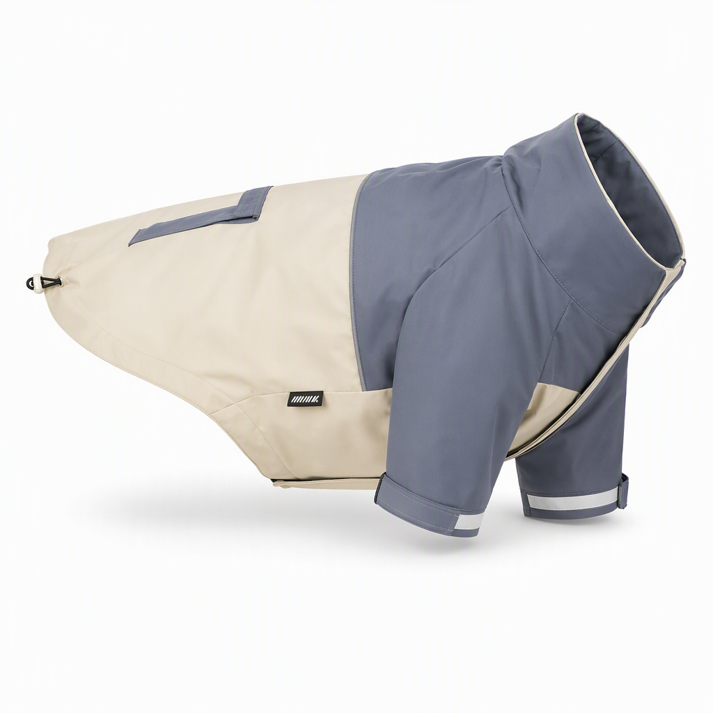 ⏳Zeitlich begrenztes Angebot⏳ 🐕 Wasserdichter Regenmantel für Hunde im Colorblocking-Design – für draußen, mit schmutzabweisenden Beinschonern