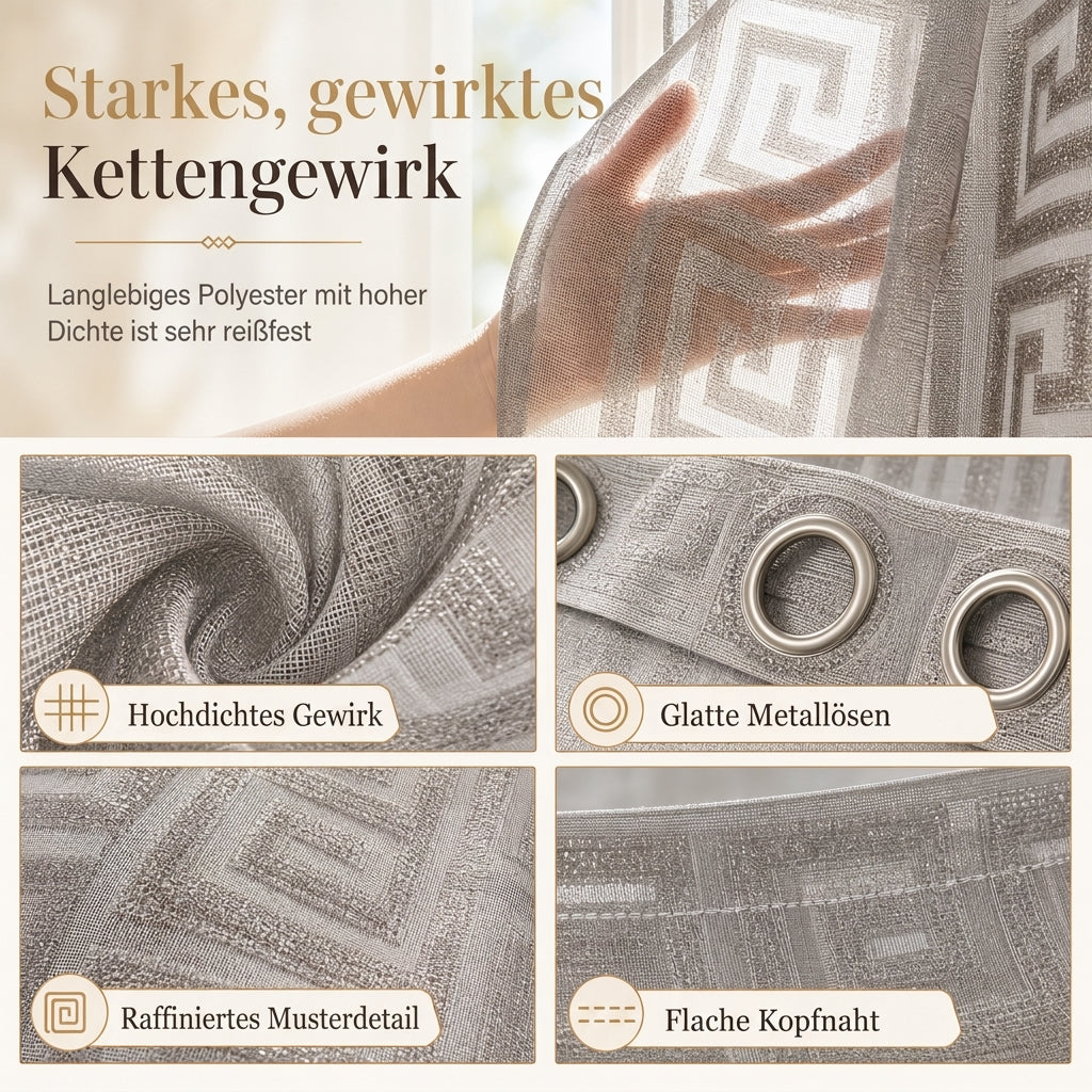 ☀️ 50 % Rabatt ! Transparenter Jacquard-Vorhang – Eleganz für jedes Fenster! 🛋️ Weiches Tageslicht, UV-Schutz, pflegeleicht ⏰ Limitiertes Angebot ⏳