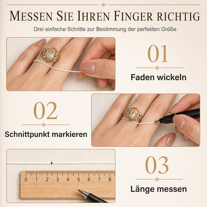 🔥Old-Money-Stil Damenring｜Goldton Metallring mit Göttinnenporträt, Blumen & farbigen Cubic Zirconia