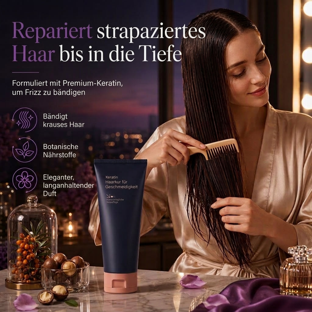 🧼 50 % RABATT 💇 Keratin Utjämnande Hårmask 320ml Pflegende und Reparierende Kur für trockenes, krauses und geschädigtes Haar 🧴