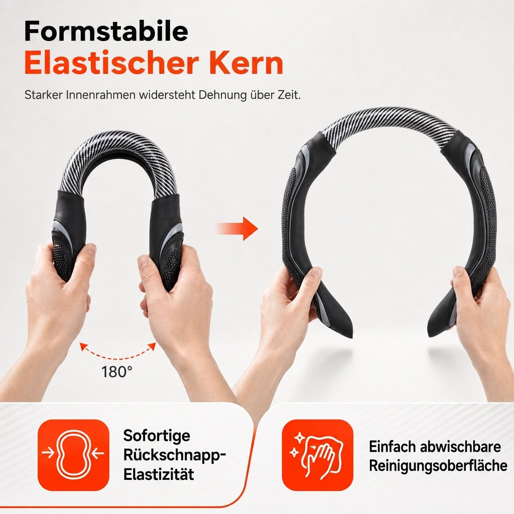 🔈50% RABATT 🔥Universelle Autolenkradabdeckung – Rutschfester, atmungsaktiver Griff und sportliches Nappa-Finish ✨