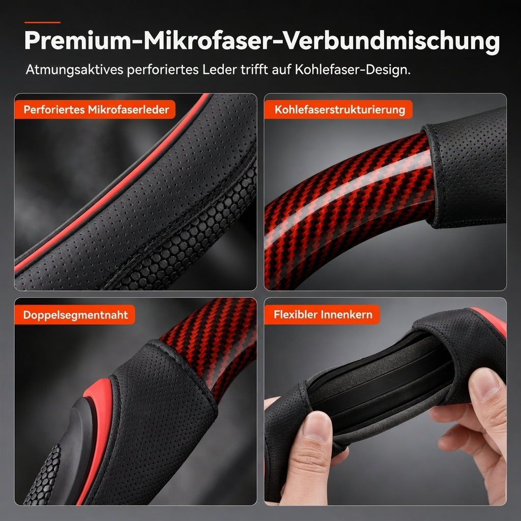 🔈50% RABATT 🔥Universelle Autolenkradabdeckung – Rutschfester, atmungsaktiver Griff und sportliches Nappa-Finish ✨