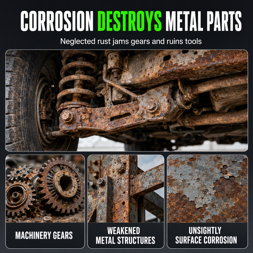 💧 50 % Rabatt ! 3-in-1 Rostentferner & Rostschutz Spray – Rost gelöst, Metall wie neu! 🛡️ Löst hartnäckigen Rost, stoppt Korrosion, bildet Schutzfilm