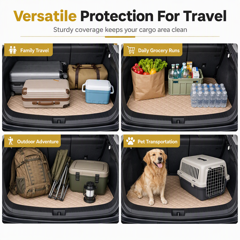 🚗 50 % RABATT! 🧽 Universelle Kofferraummatte aus PVC-Leder, pflegeleicht, Größe 100×70 cm ✨