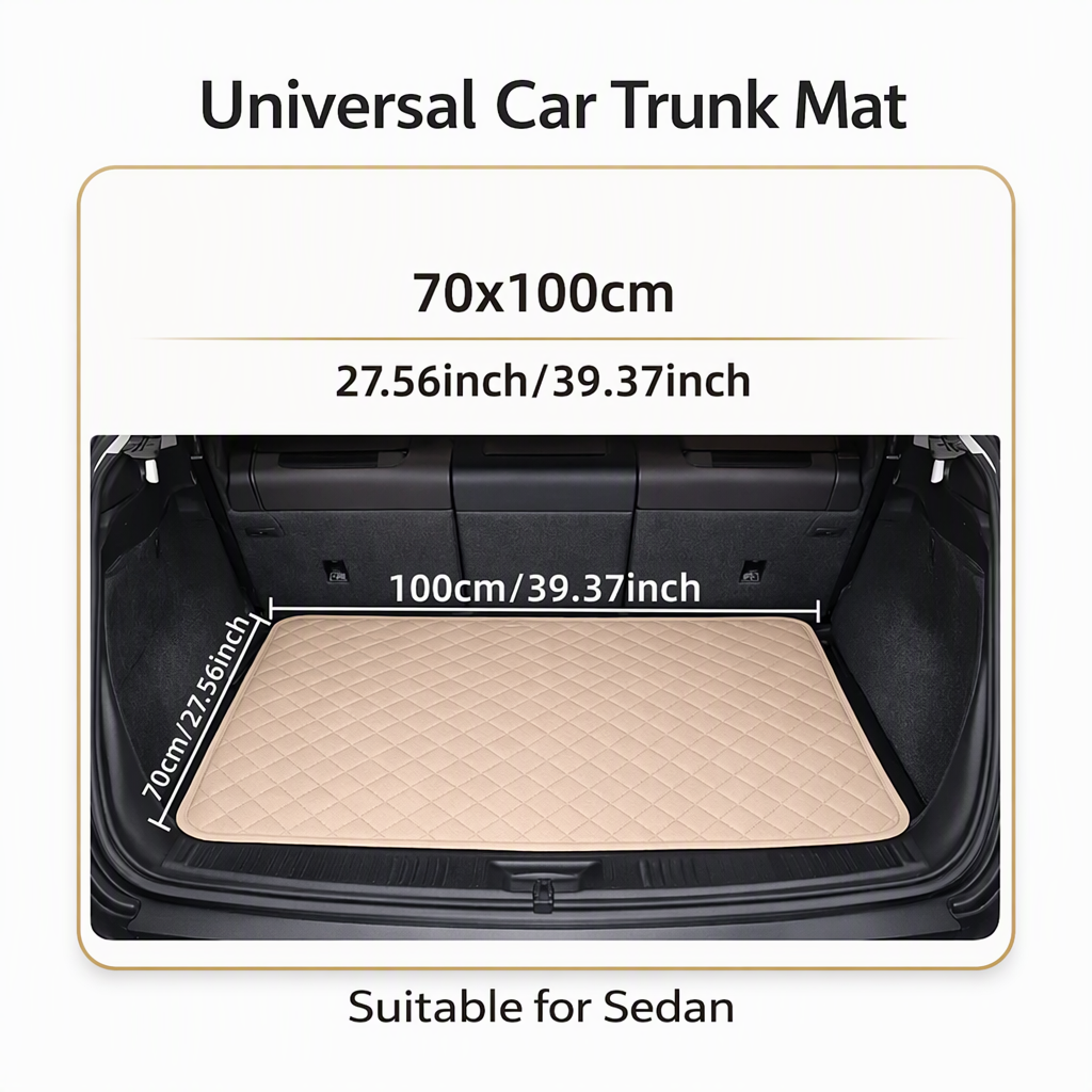 🚗 50 % RABATT! 🧽 Universelle Kofferraummatte aus PVC-Leder, pflegeleicht, Größe 100×70 cm ✨