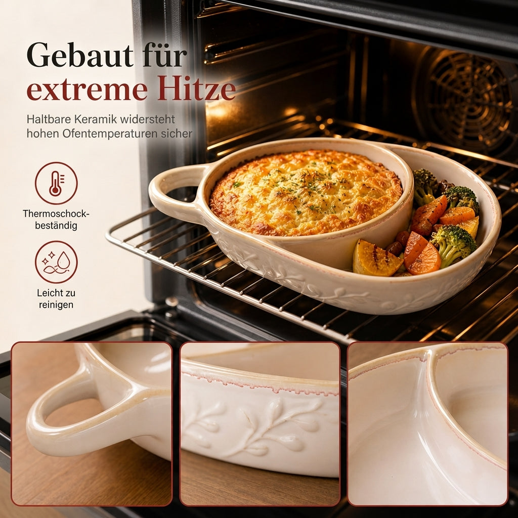 🔥50 % Rabatt🔥Retro Keramik-Auflaufform – Mit einzelnem Griff ✨
