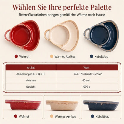 🔥50 % Rabatt🔥Retro Keramik-Auflaufform – Mit einzelnem Griff ✨