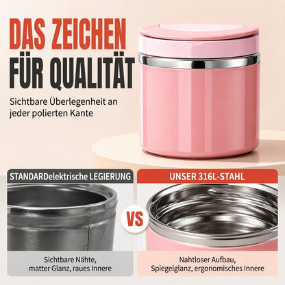 🍱 Tragbare stapelbare Edelstahl Bento Box | Isolierter Lebensmittelbehälter für Schüler & Büro
