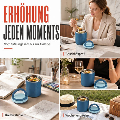 🍱 Tragbare stapelbare Edelstahl Bento Box | Isolierter Lebensmittelbehälter für Schüler & Büro