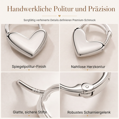 💖 Herz-Huggie-Ohrstecker für Damen｜Minimalistisch glatt, französischer Stil vielseitige Herzform Ohrringe