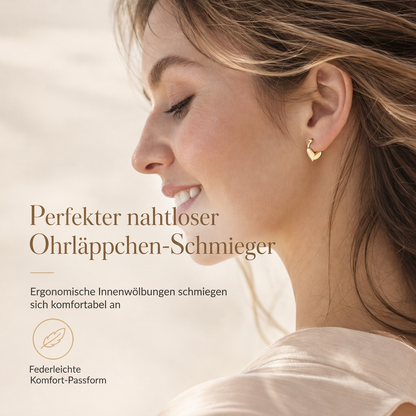 💖 Herz-Huggie-Ohrstecker für Damen｜Minimalistisch glatt, französischer Stil vielseitige Herzform Ohrringe
