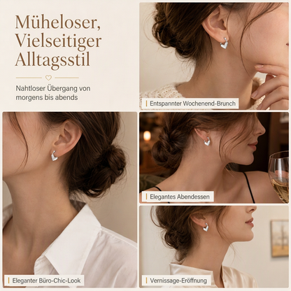 💖 Herz-Huggie-Ohrstecker für Damen｜Minimalistisch glatt, französischer Stil vielseitige Herzform Ohrringe