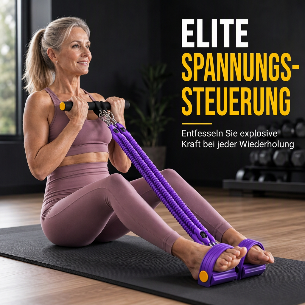 🔥50 % Rabatt🔥Multifunktionales pedalbetriebenes Widerstandsband, elastisches Zugseil für Bauchübungen, Heimtraining, Yoga und Pilates-Fitness für Männer und Frauen