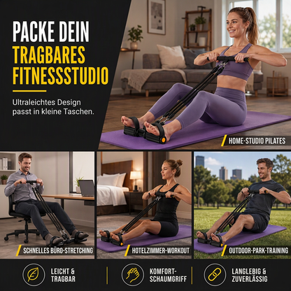 🔥50 % Rabatt🔥Multifunktionales pedalbetriebenes Widerstandsband, elastisches Zugseil für Bauchübungen, Heimtraining, Yoga und Pilates-Fitness für Männer und Frauen