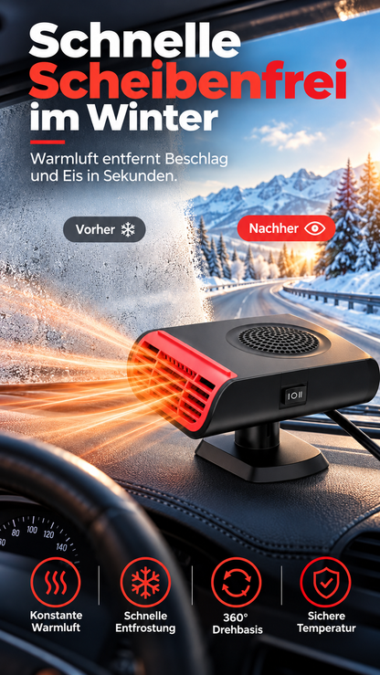⏳Zeitlich begrenztes Angebot⏳ Mini-Auto-Heizlüfter für die Windschutzscheibe – schwenkbarer Fuß, 12 V oder 24 V, Schwarz oder Blau