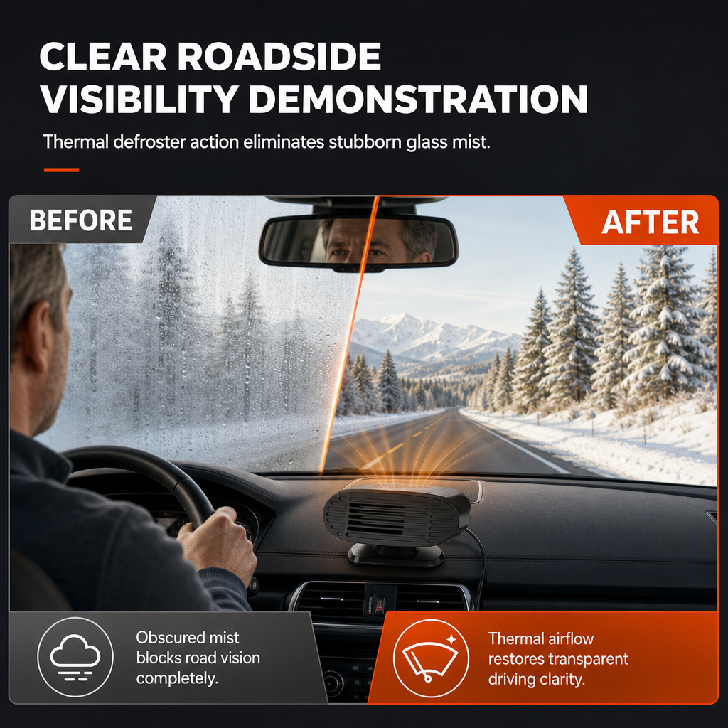 ⏳Zeitlich begrenztes Angebot⏳ Mini-Auto-Heizlüfter für die Windschutzscheibe – schwenkbarer Fuß, 12 V oder 24 V, Schwarz oder Blau