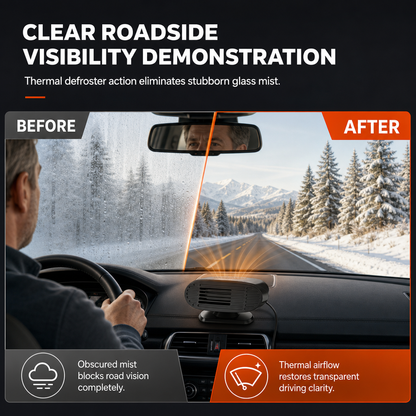 ⏳Zeitlich begrenztes Angebot⏳ Mini-Auto-Heizlüfter für die Windschutzscheibe – schwenkbarer Fuß, 12 V oder 24 V, Schwarz oder Blau