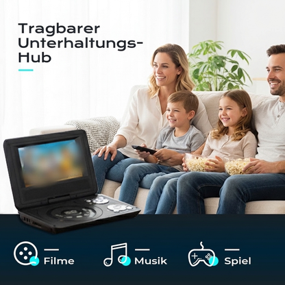 🥳HEISSER ANGEBOT 2026🥳💞ÜBER 50.000 VERKAUFT! 📀🎮 50 % RABATT! Tragbarer DVD-/EVD-Player mit Spielfunktion – 7-Zoll-Schwenkbildschirm, Akku, USB- und AV-Ausgang. Filme und Spiele für unterwegs! 🛡️✅