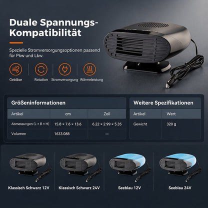🥳HEIẞER SALE 2026🥳💞 ÜBER 50.000 VERKAUFT! 🚗🔥 50% RABATT! Mini 12V Auto-Defroster-Lüfter – gerichteter warmer Luftstrom beseitigt schnell Frost und Beschlag an der Windschutzscheibe. Drehbarer Sockel, Plug-and-Play, sichereres Fahren im Winter! 🛡️✅