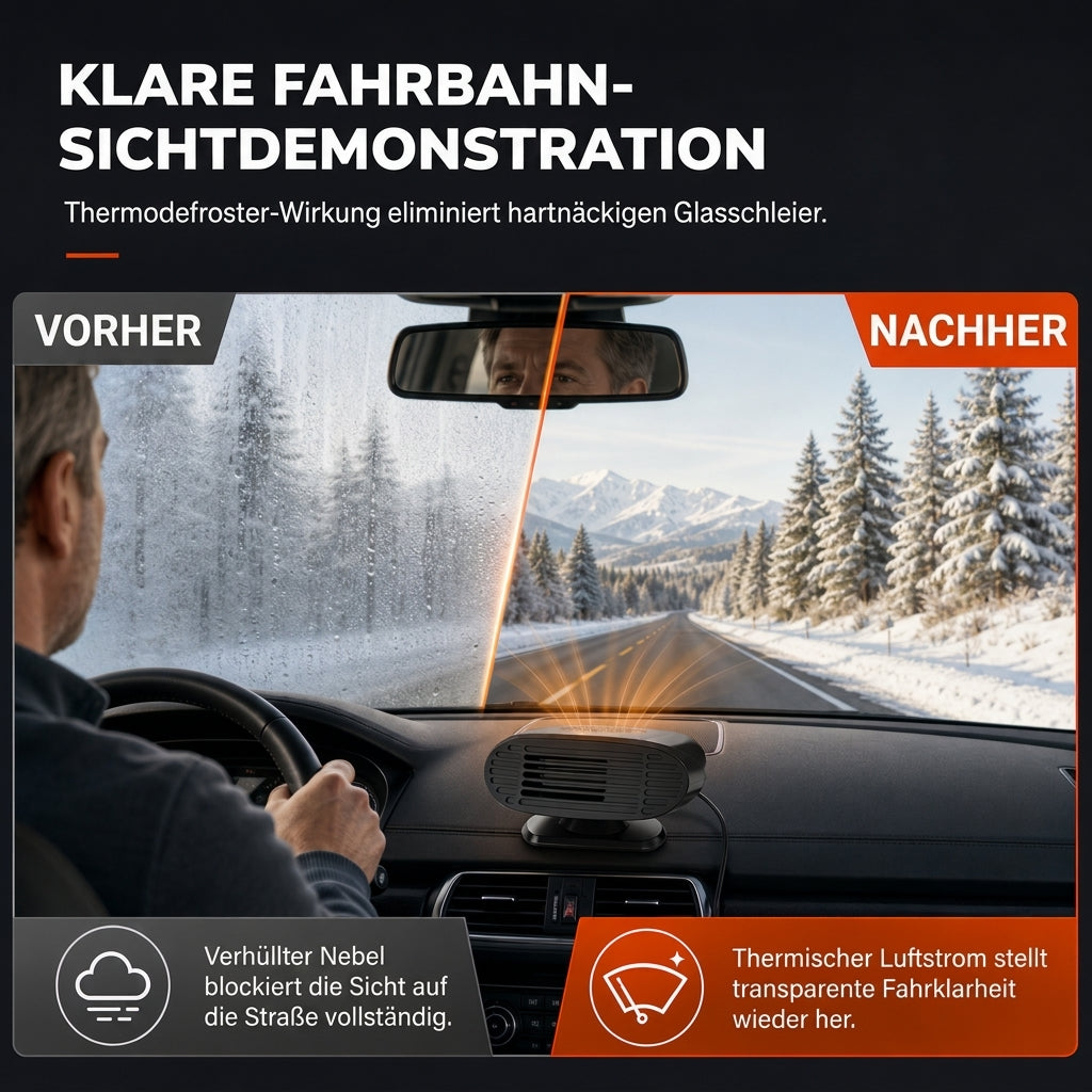 🥳HEIẞER SALE 2026🥳💞 ÜBER 50.000 VERKAUFT! 🚗🔥 50% RABATT! Mini 12V Auto-Defroster-Lüfter – gerichteter warmer Luftstrom beseitigt schnell Frost und Beschlag an der Windschutzscheibe. Drehbarer Sockel, Plug-and-Play, sichereres Fahren im Winter! 🛡️✅
