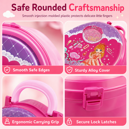 ⏳Zeitlich begrenztes Angebot⏳ 🎀Schminkkoffer mit Spiel-Schminktisch für Kinder – Tragbares Rollenspiel-Set für Mädchen