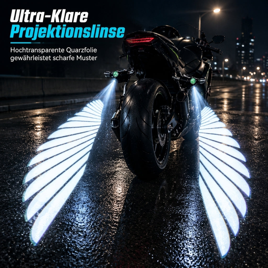 🎉 50% RABATT! 🏍️ Zweirad-LED-Engelflügel-Bodenprojektionslichter – auffälliger Flügelschein für nächtliche Fahrten ✨