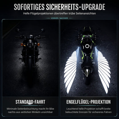 🎉 50% RABATT! 🏍️ Zweirad-LED-Engelflügel-Bodenprojektionslichter – auffälliger Flügelschein für nächtliche Fahrten ✨