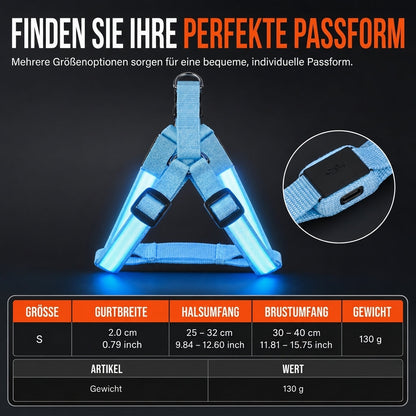 🔦🐾 LED Hundegeschirr verstellbar ✨ Blinklicht Brustgeschirr, hohe Sichtbarkeit bei Nachtspaziergängen 🌙