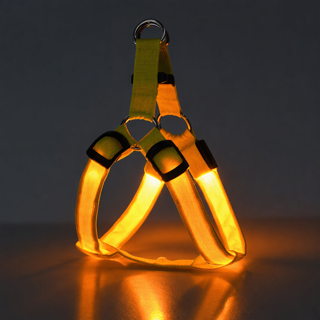🔦🐾 LED Hundegeschirr verstellbar ✨ Blinklicht Brustgeschirr, hohe Sichtbarkeit bei Nachtspaziergängen 🌙