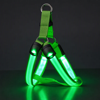 🔦🐾 LED Hundegeschirr verstellbar ✨ Blinklicht Brustgeschirr, hohe Sichtbarkeit bei Nachtspaziergängen 🌙