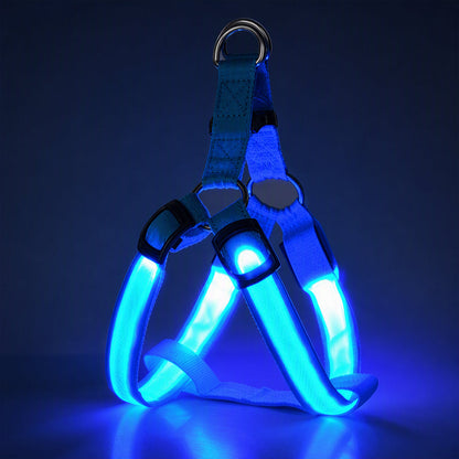 🔦🐾 LED Hundegeschirr verstellbar ✨ Blinklicht Brustgeschirr, hohe Sichtbarkeit bei Nachtspaziergängen 🌙